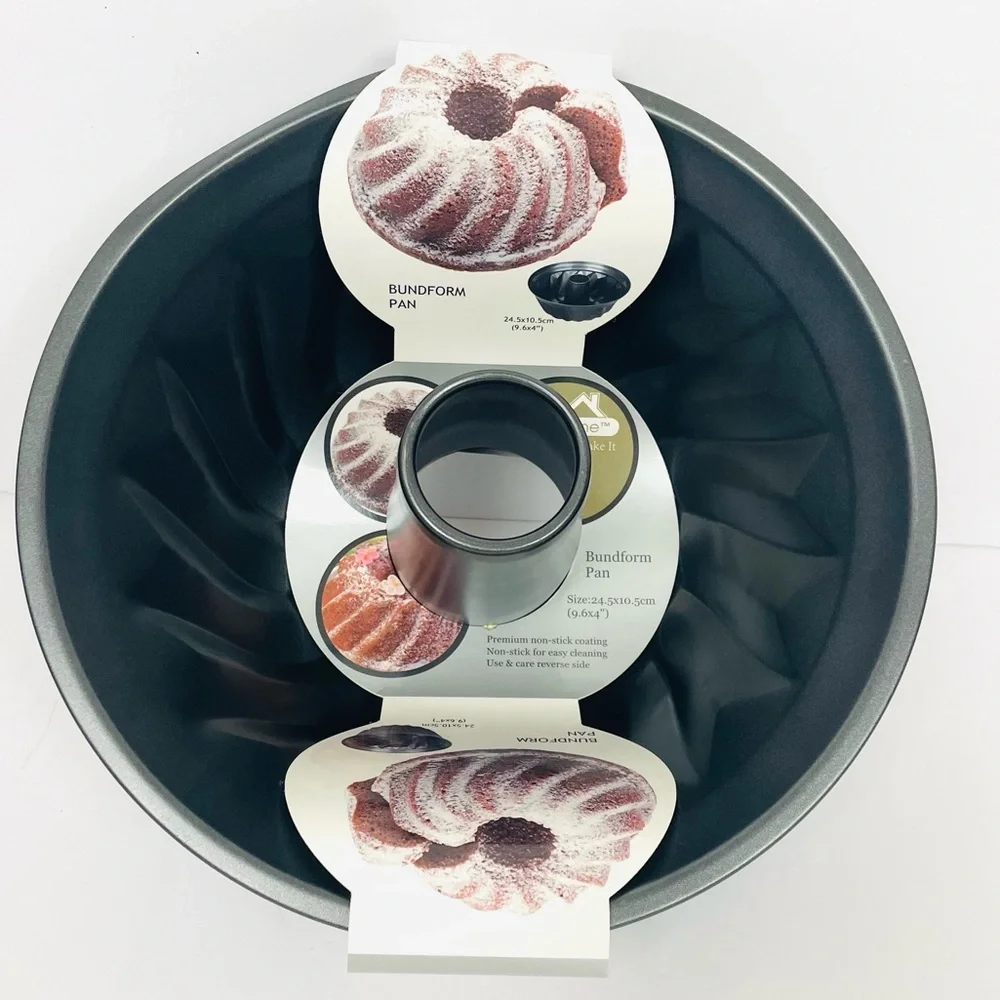 Non Stick Fluted Tube Bundt Ring Cake Pan 9.6” Bundform Pan